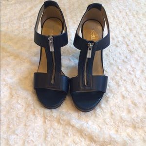 Michael Kors Berkeley Lock Leather Platform Sandal